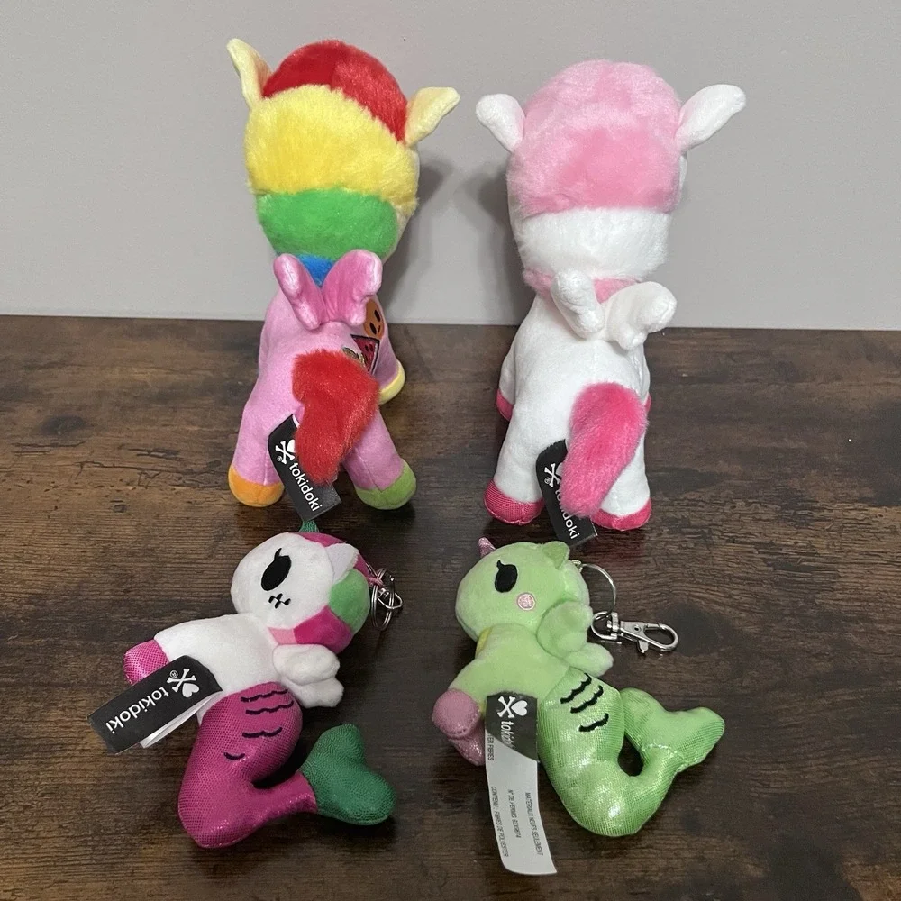 Tokidoki Lot 2 Unicorno Plush 2 Mermicorno Key Chains Fruittina Pitaya Lilypad